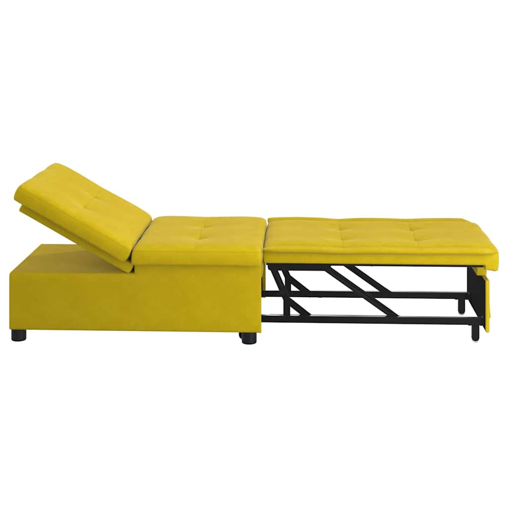 vidaXL Sofa Bed Żółty 194 x 67 x 82 cm Aksamit