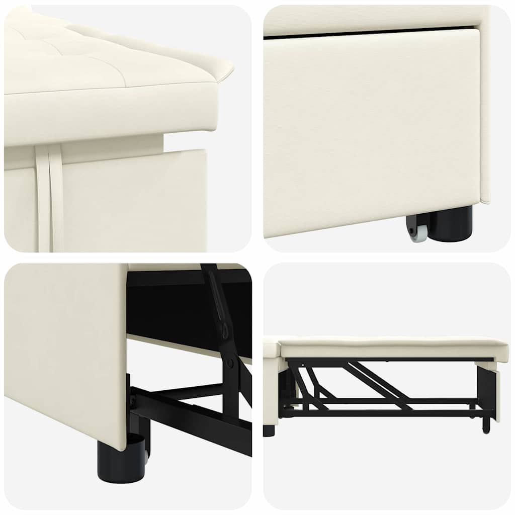 vidaXL Sofa Bed Kremowy 194 x 67 x 82 cm Aksamit