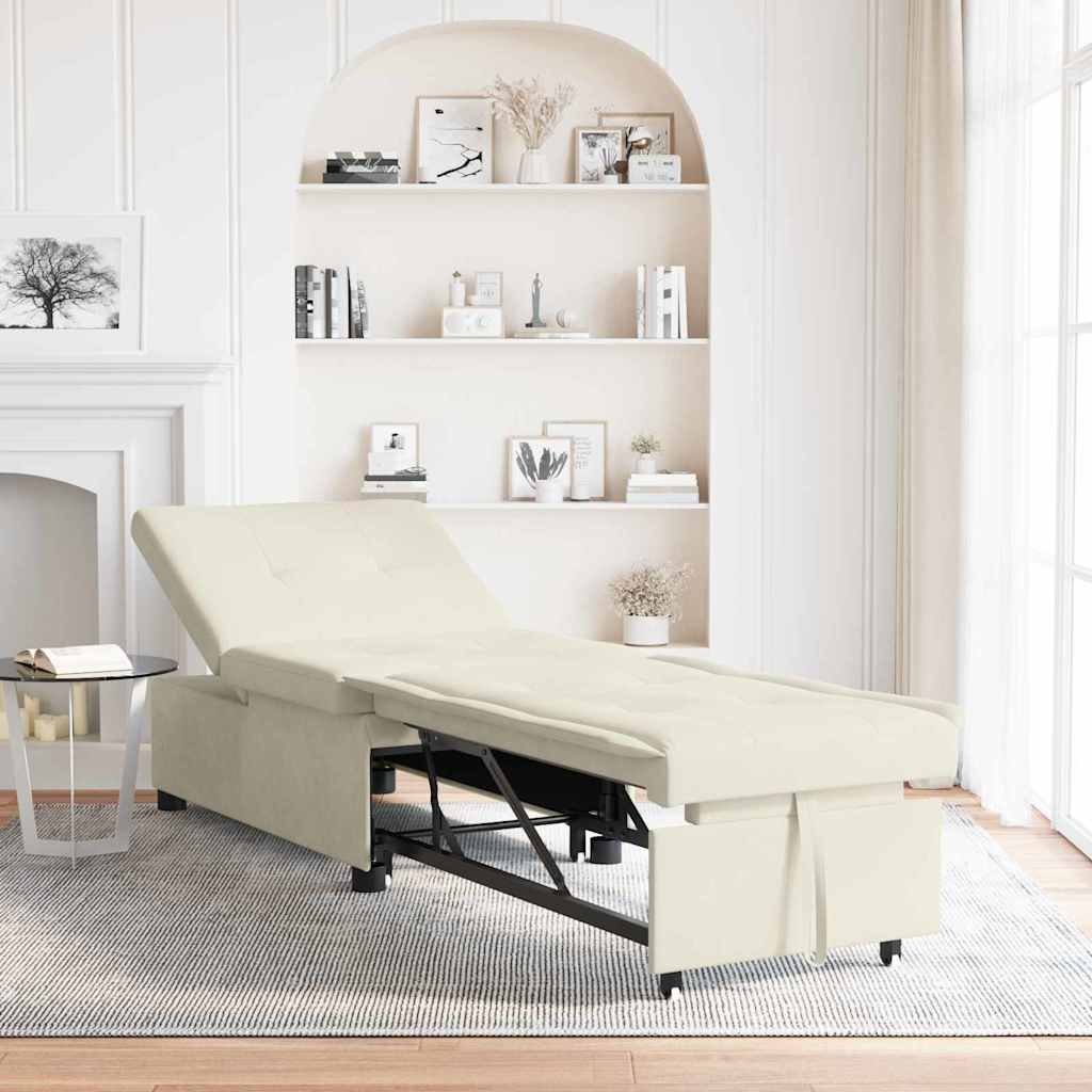 vidaXL Sofa Bed Kremowy 194 x 67 x 82 cm Aksamit