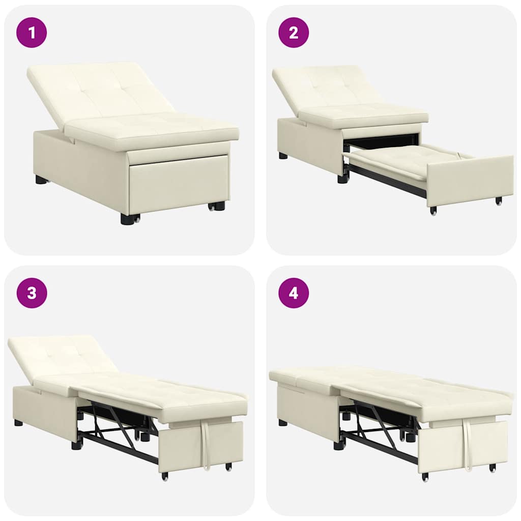 vidaXL Sofa Bed Kremowy 194 x 67 x 82 cm Aksamit