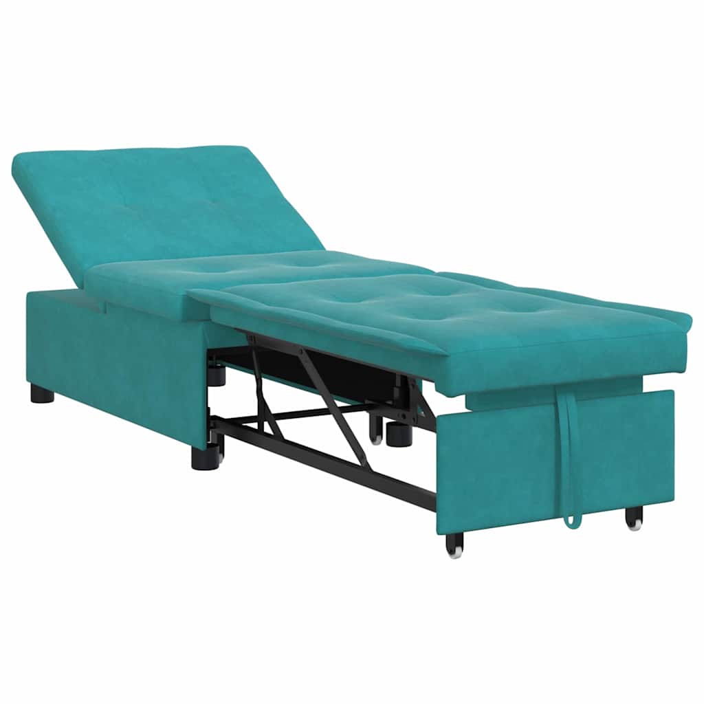 vidaXL Sofa Bed Turkusowy 194 x 67 x 82 cm Aksamit