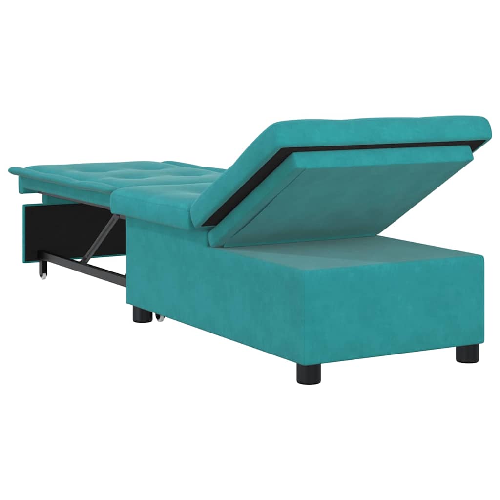 vidaXL Sofa Bed Turkusowy 194 x 67 x 82 cm Aksamit