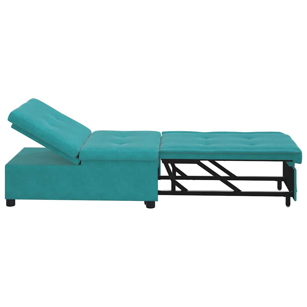 vidaXL Sofa Bed Turkusowy 194 x 67 x 82 cm Aksamit