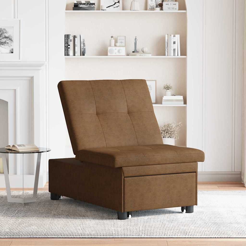 vidaXL Sofa Bed Brązowy 194 x 67 x 82 cm Tkanina Huahua