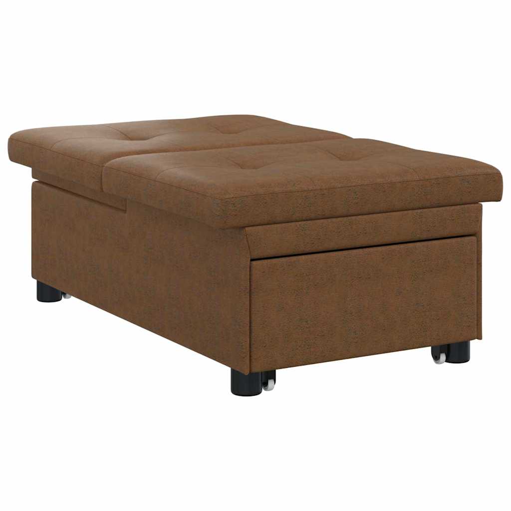 vidaXL Sofa Bed Brązowy 194 x 67 x 82 cm Tkanina Huahua