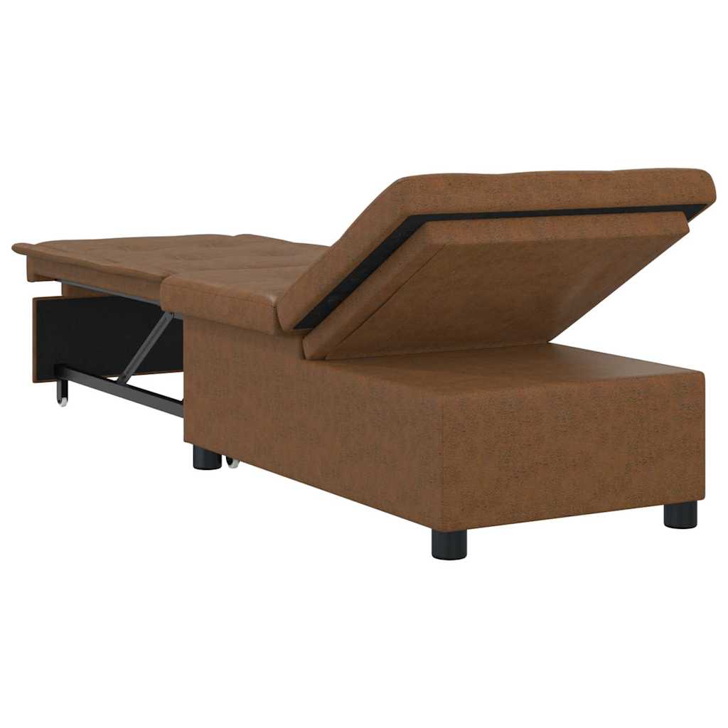 vidaXL Sofa Bed Brązowy 194 x 67 x 82 cm Tkanina Huahua