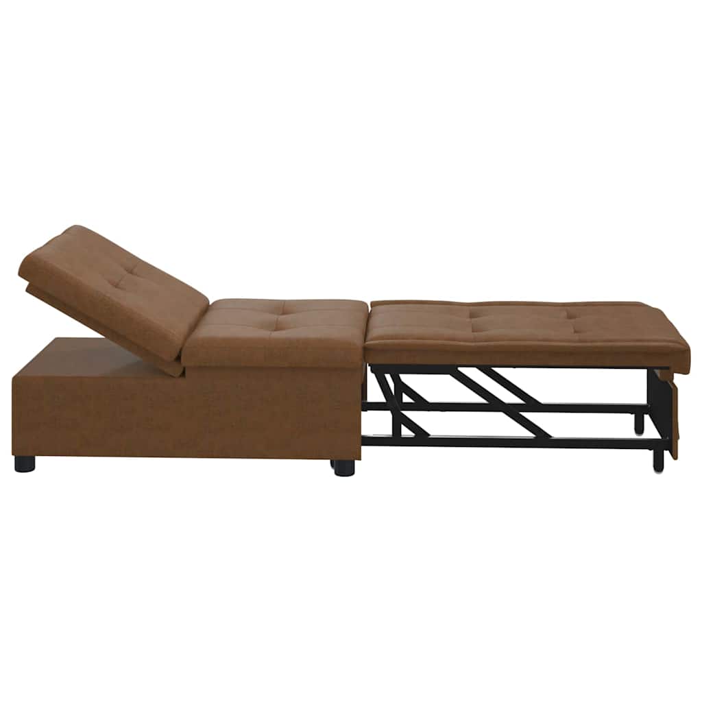 vidaXL Sofa Bed Brązowy 194 x 67 x 82 cm Tkanina Huahua