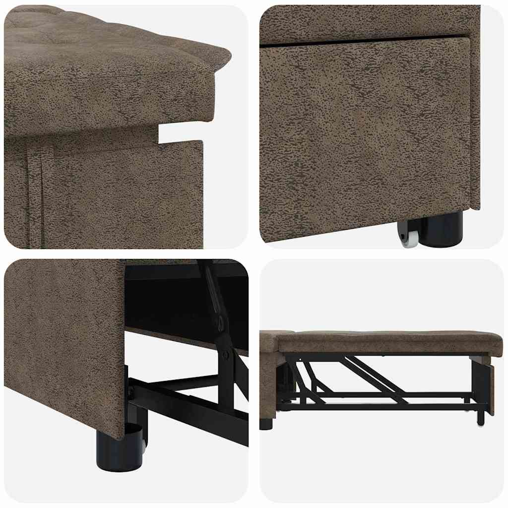 vidaXL Sofa Bed Ciemnoszary 194 x 67 x 82 cm Tkanina Huahua