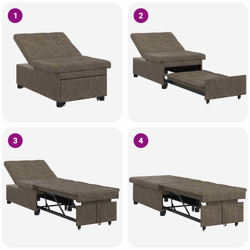 vidaXL Sofa Bed Ciemnoszary 194 x 67 x 82 cm Tkanina Huahua