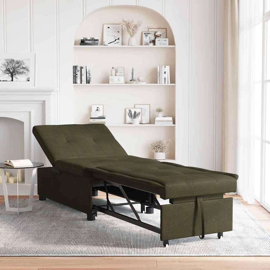 vidaXL Sofa Bed Zielony wojskowy 194 x 67 x 82 cm Tkanina Huahua