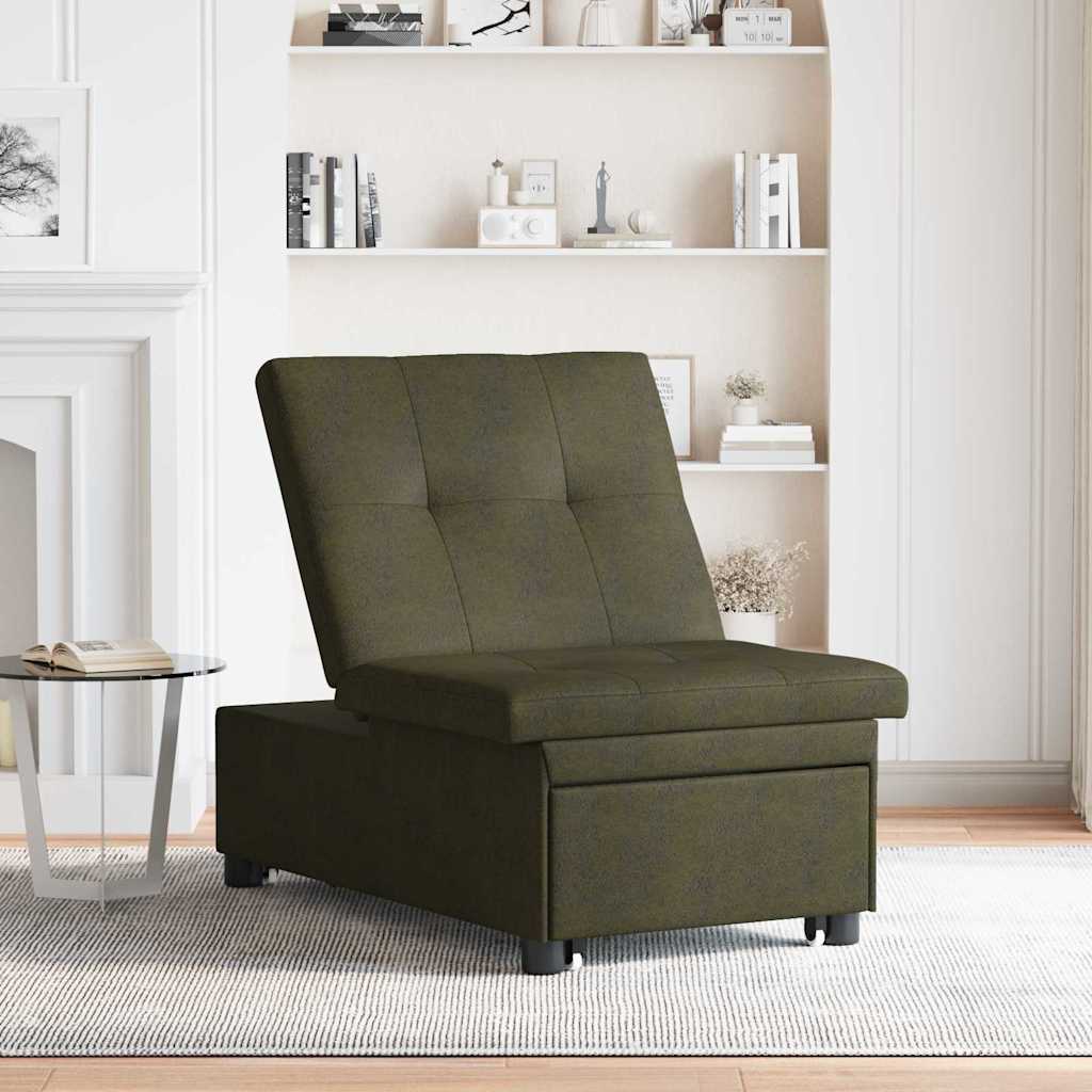vidaXL Sofa Bed Zielony wojskowy 194 x 67 x 82 cm Tkanina Huahua