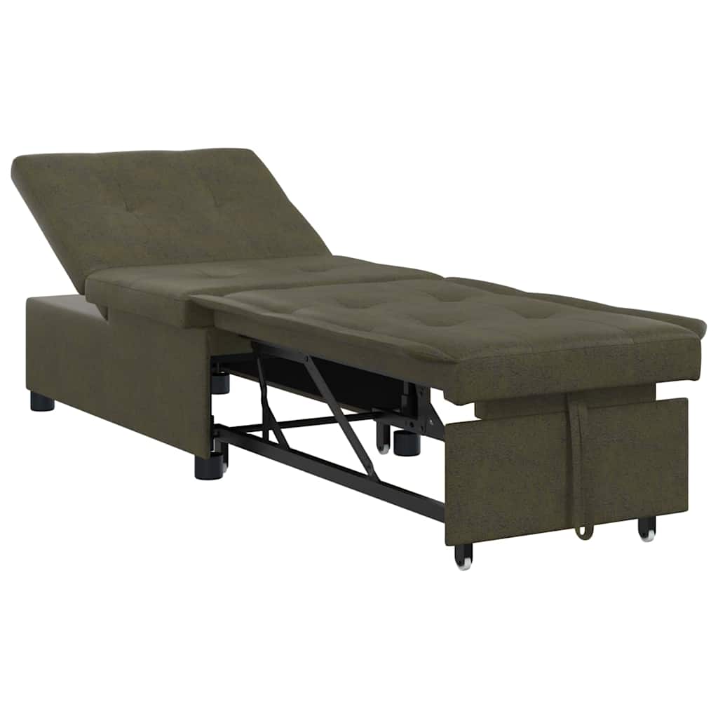 vidaXL Sofa Bed Zielony wojskowy 194 x 67 x 82 cm Tkanina Huahua