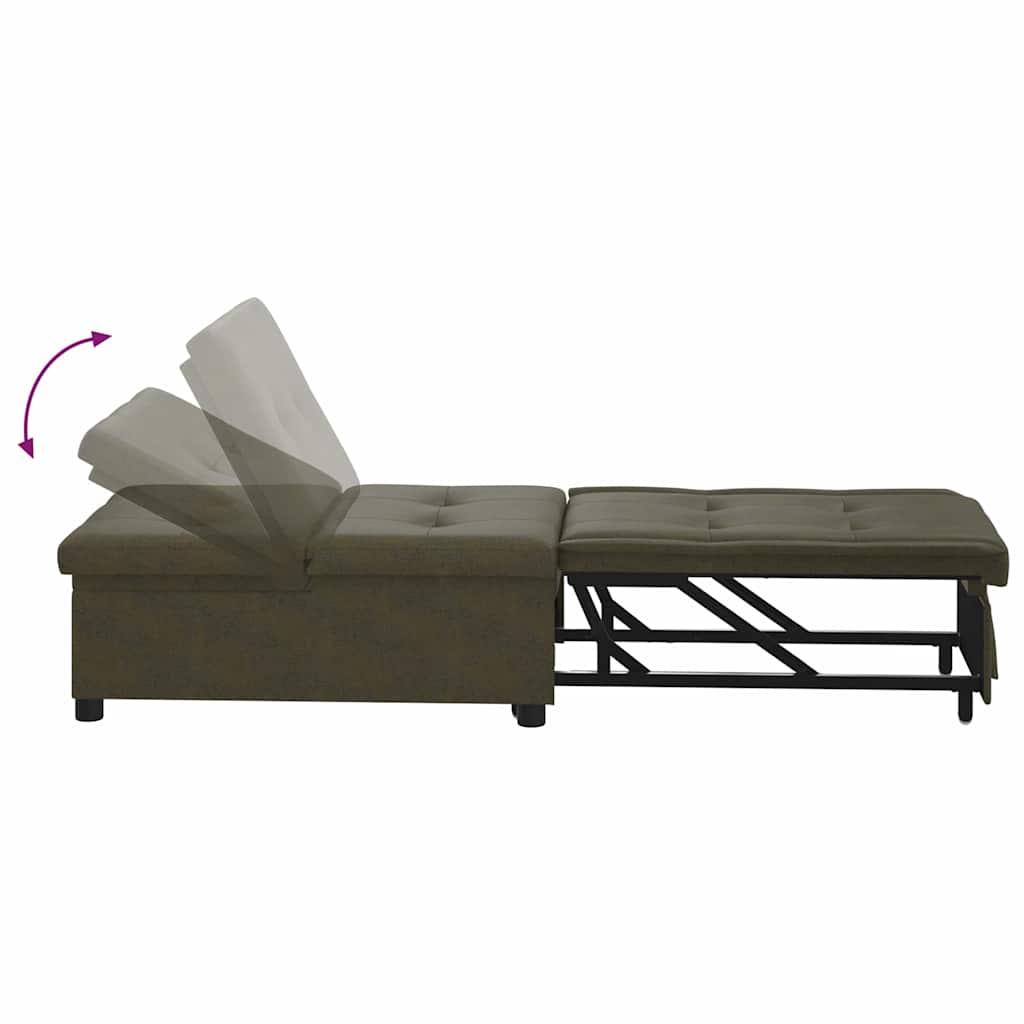 vidaXL Sofa Bed Zielony wojskowy 194 x 67 x 82 cm Tkanina Huahua