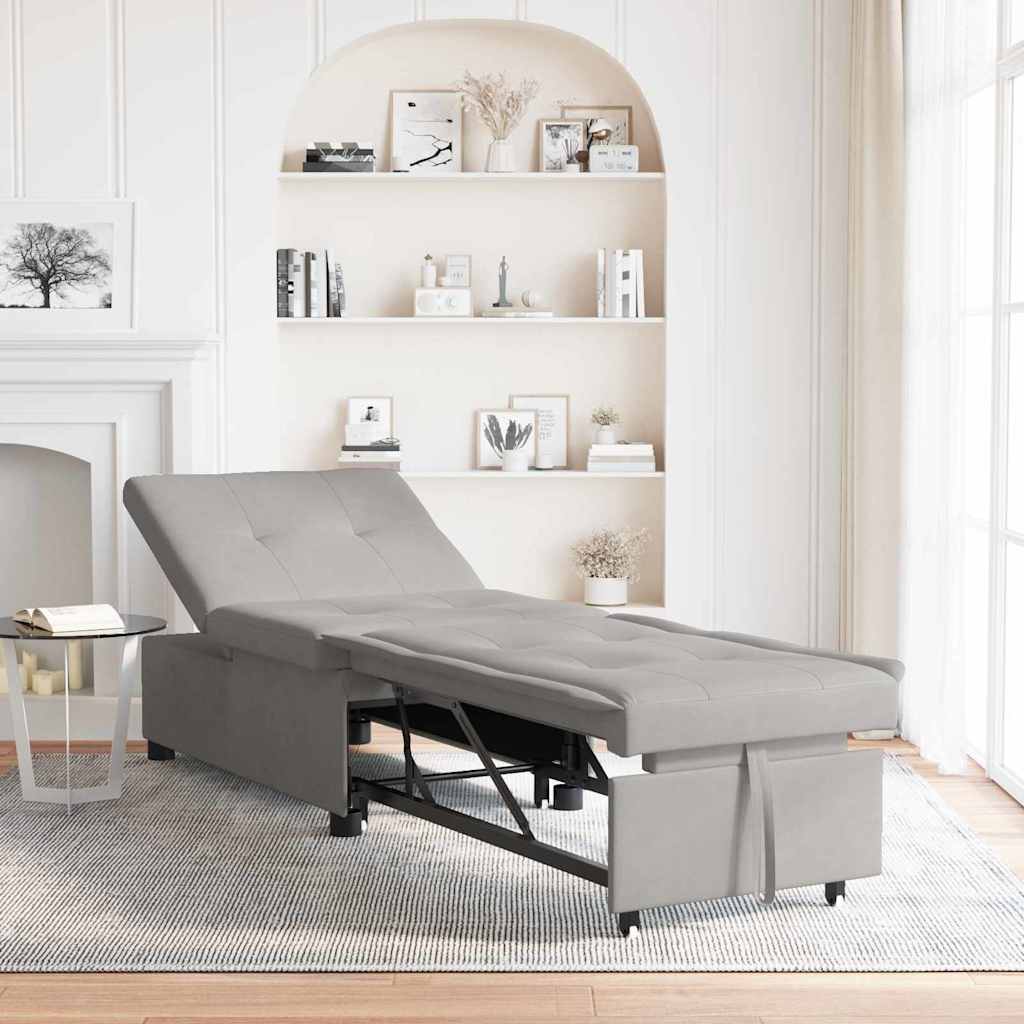 vidaXL Rozkładana sofa Jasnoszary 194 x 67 x 82 cm Mikrofibra