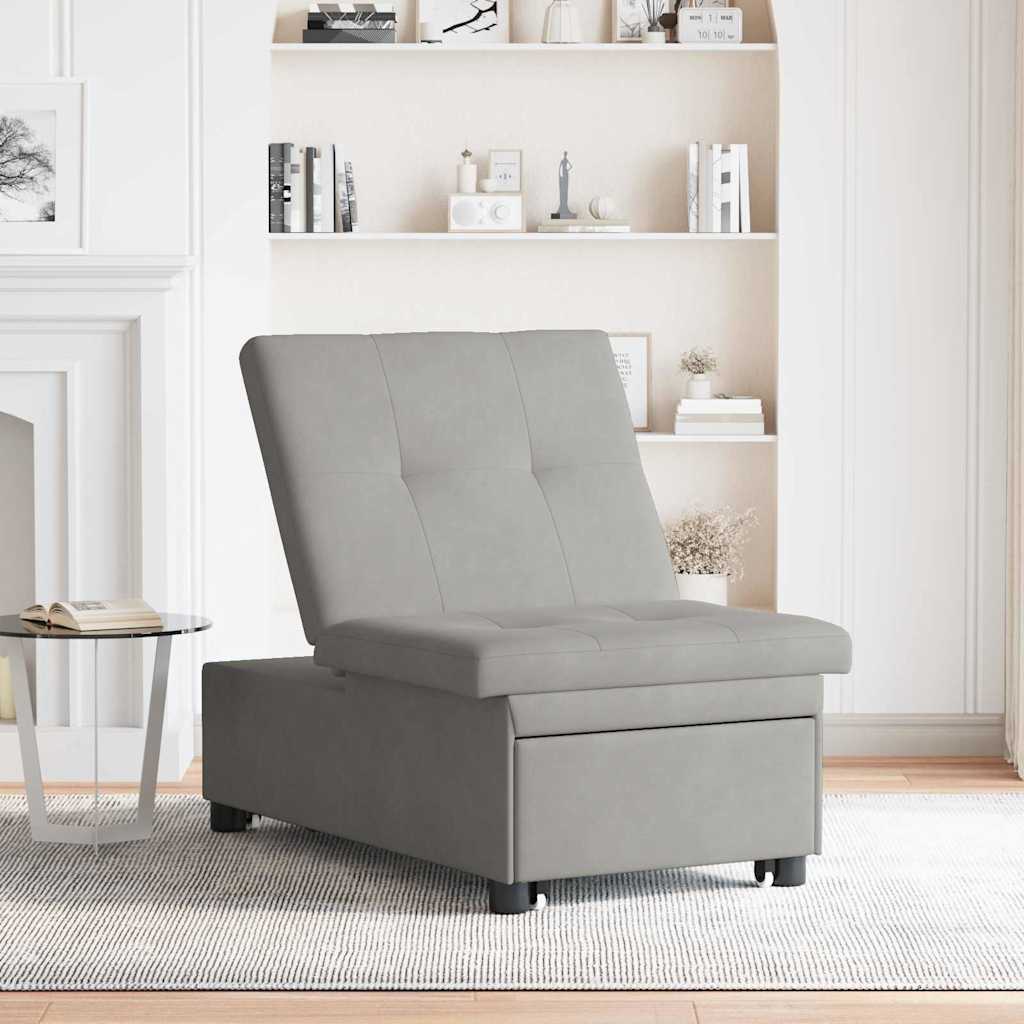 vidaXL Rozkładana sofa Jasnoszary 194 x 67 x 82 cm Mikrofibra