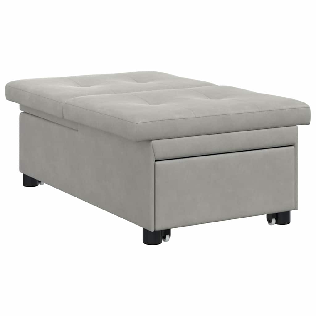 vidaXL Rozkładana sofa Jasnoszary 194 x 67 x 82 cm Mikrofibra