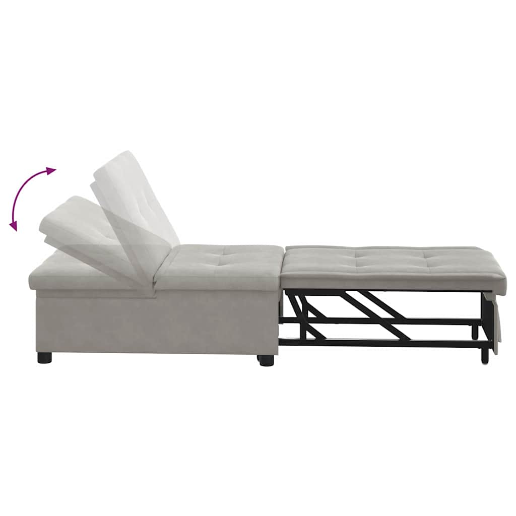 vidaXL Rozkładana sofa Jasnoszary 194 x 67 x 82 cm Mikrofibra