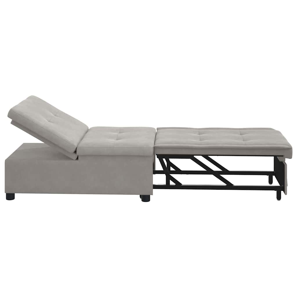 vidaXL Rozkładana sofa Jasnoszary 194 x 67 x 82 cm Mikrofibra