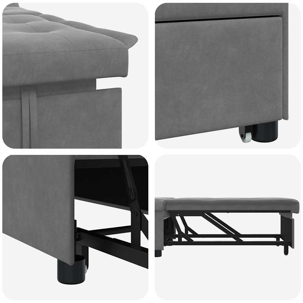 vidaXL Rozkładana sofa Ciemnoszary 194 x 67 x 82 cm Mikrofibra