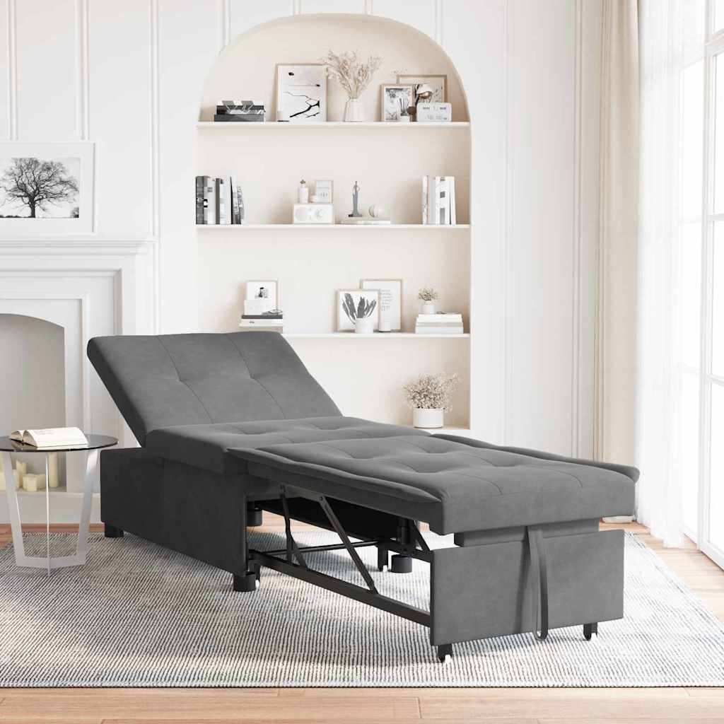 vidaXL Rozkładana sofa Ciemnoszary 194 x 67 x 82 cm Mikrofibra