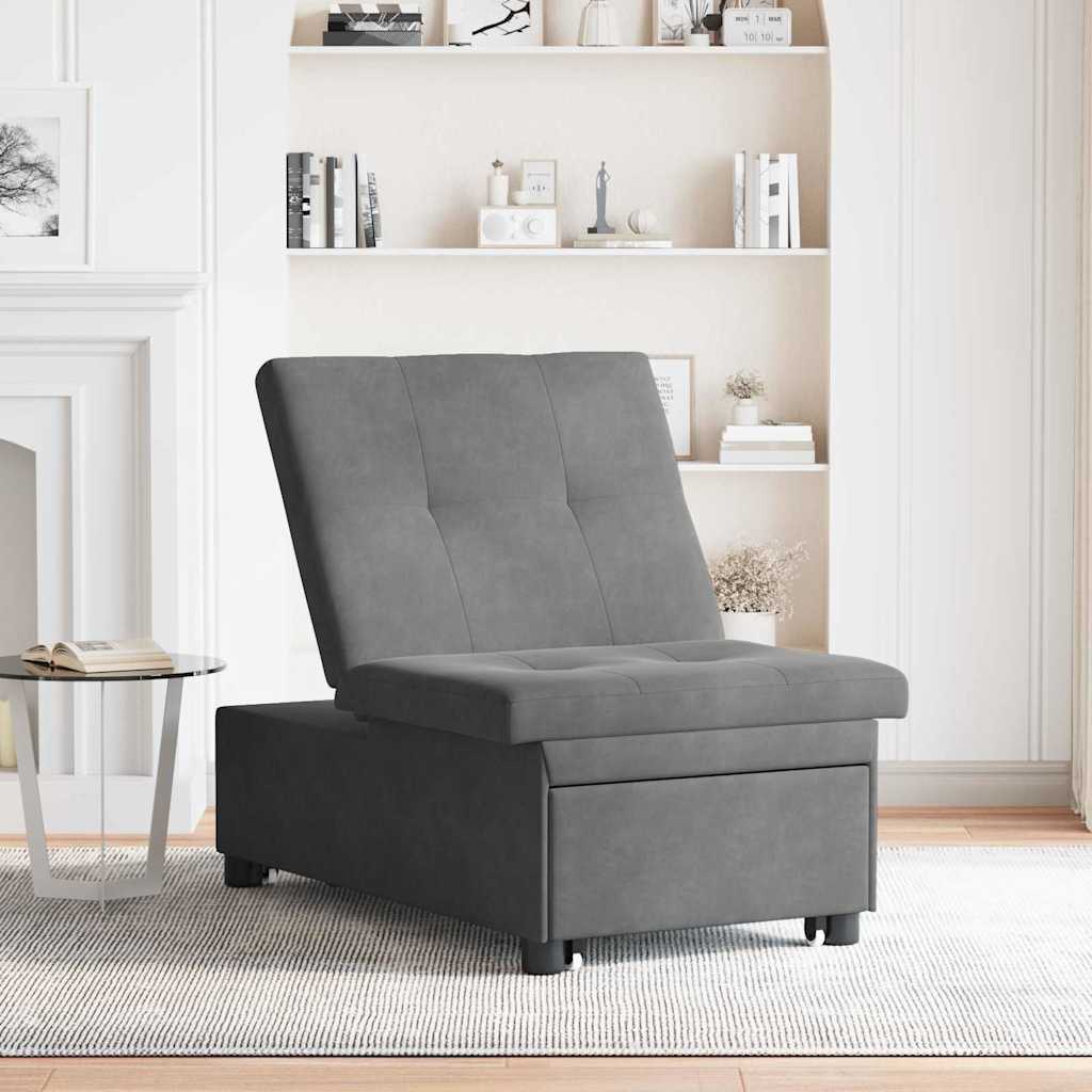 vidaXL Rozkładana sofa Ciemnoszary 194 x 67 x 82 cm Mikrofibra