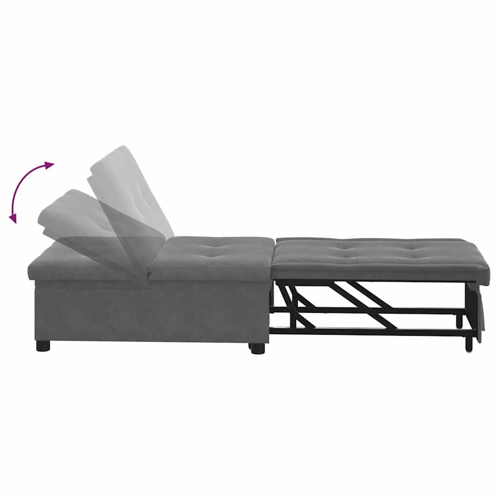 vidaXL Rozkładana sofa Ciemnoszary 194 x 67 x 82 cm Mikrofibra