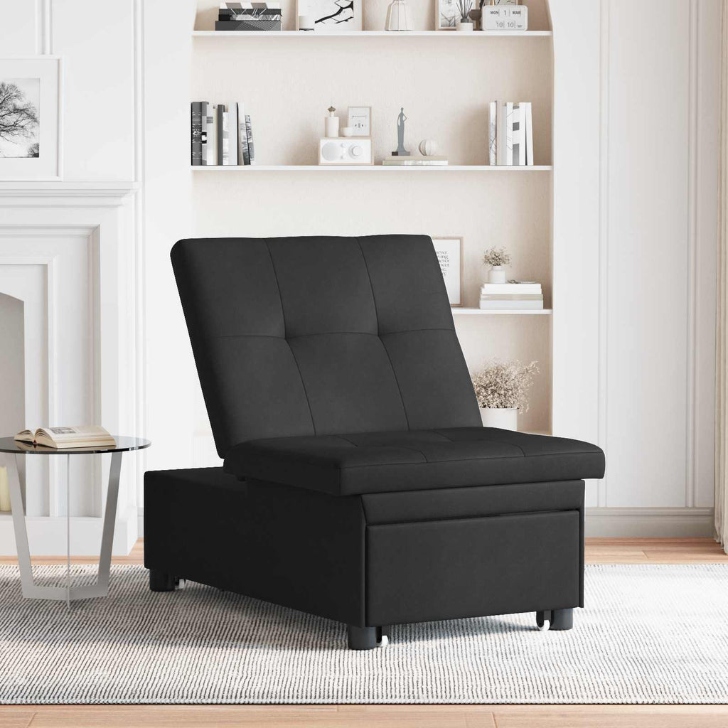 vidaXL Rozkładana sofa Czarny 194 x 67 x 82 cm Mikrofibra