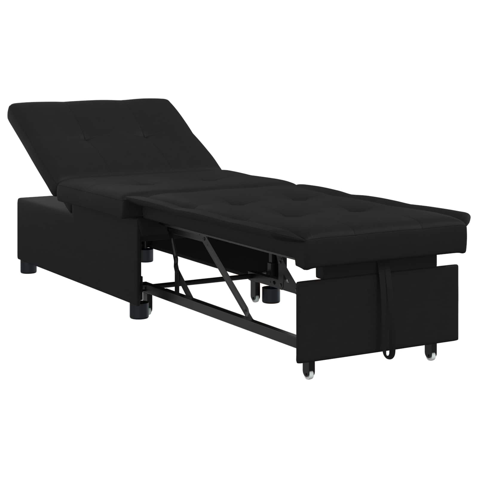 vidaXL Rozkładana sofa Czarny 194 x 67 x 82 cm Mikrofibra