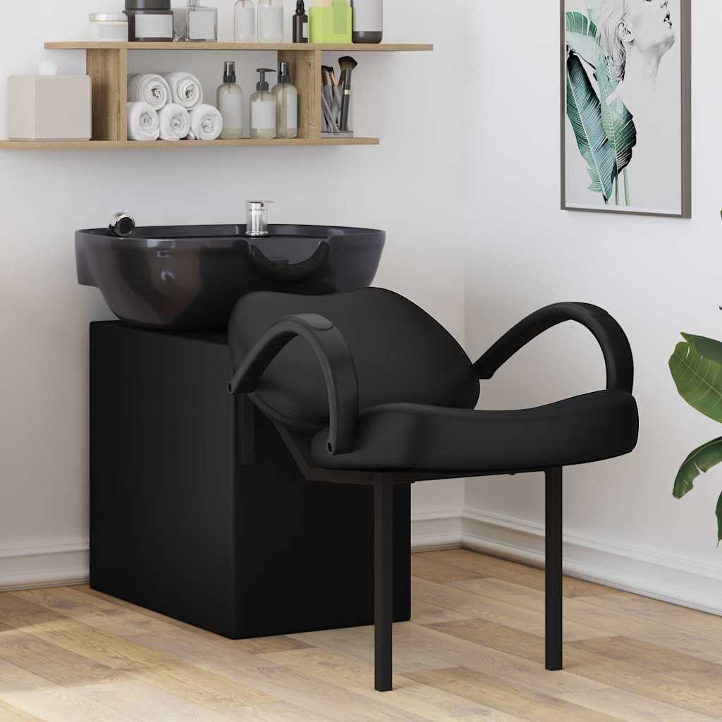 vidaXL Fotel do szamponu Czarny 136 x 60 x 92 cm PVC
