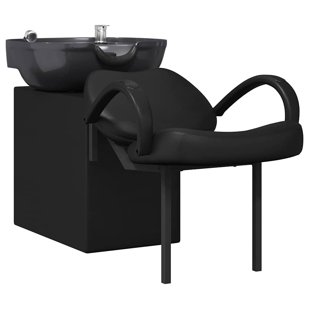 vidaXL Fotel do szamponu Czarny 136 x 60 x 92 cm PVC
