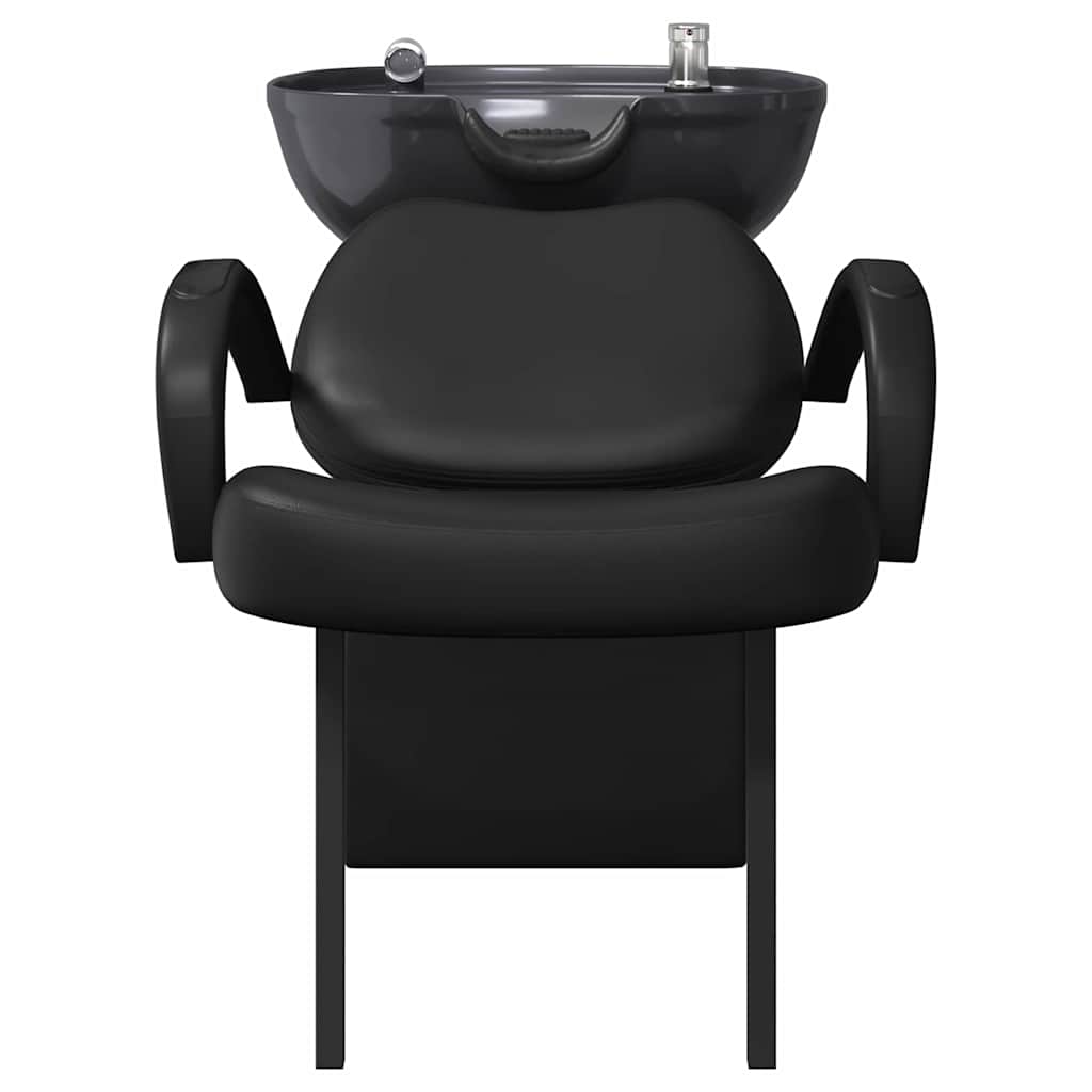 vidaXL Fotel do szamponu Czarny 136 x 60 x 92 cm PVC
