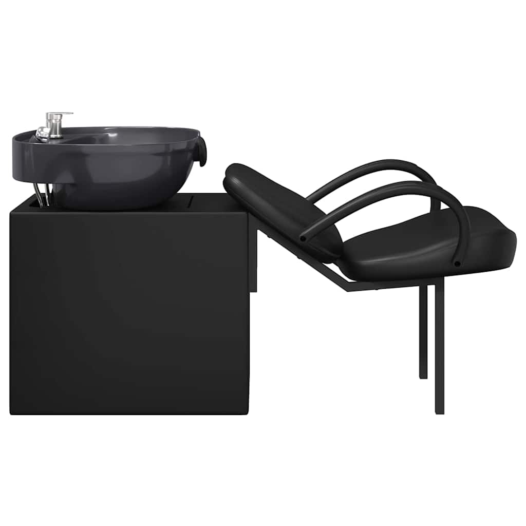 vidaXL Fotel do szamponu Czarny 136 x 60 x 92 cm PVC