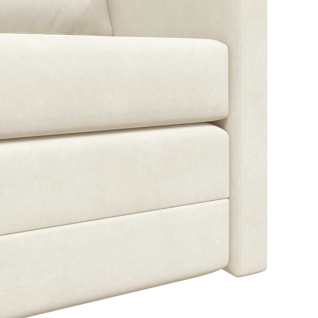 vidaXL Sofa Bed Kremowy 204 x 122 x 60 cm Aksamit