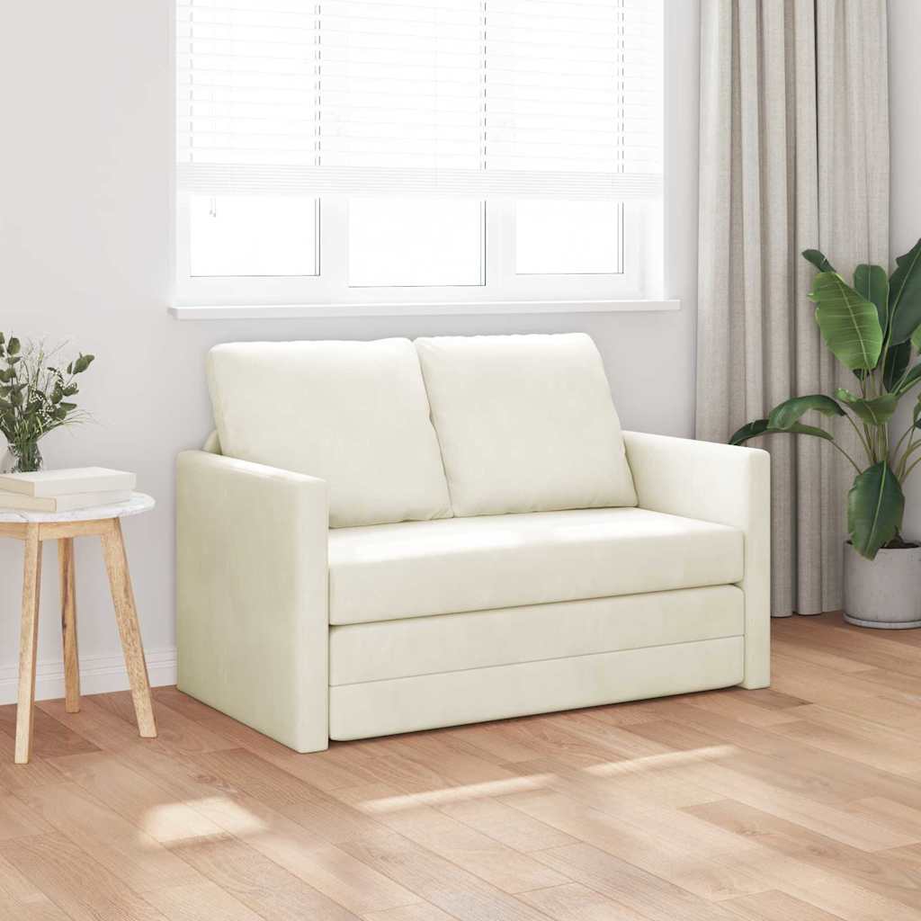 vidaXL Sofa Bed Kremowy 204 x 122 x 60 cm Aksamit