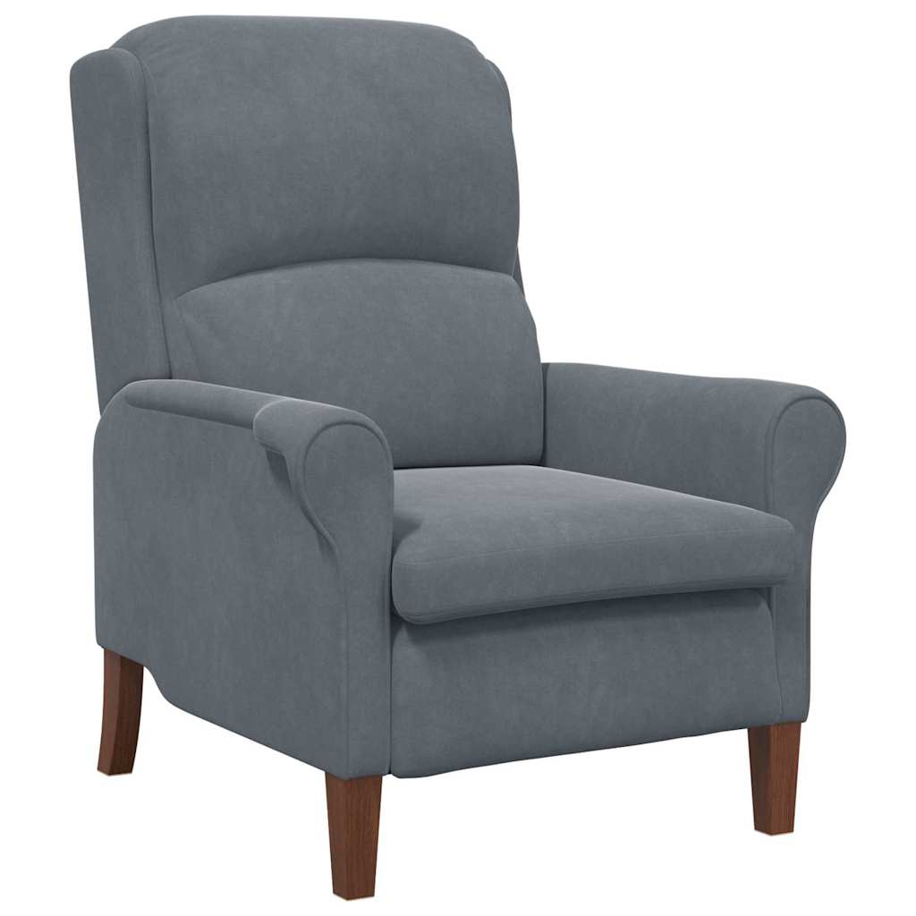 vidaXL fotel ciemno szary Aksamit