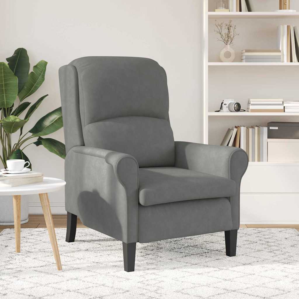 vidaXL fotel ciemno szary 76 x 94 x 102 cm Mikrofibra
