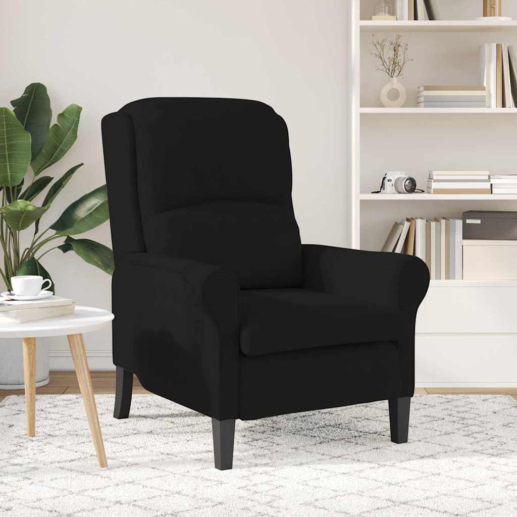 vidaXL fotel Czarny 76 x 94 x 102 cm Mikrofibra