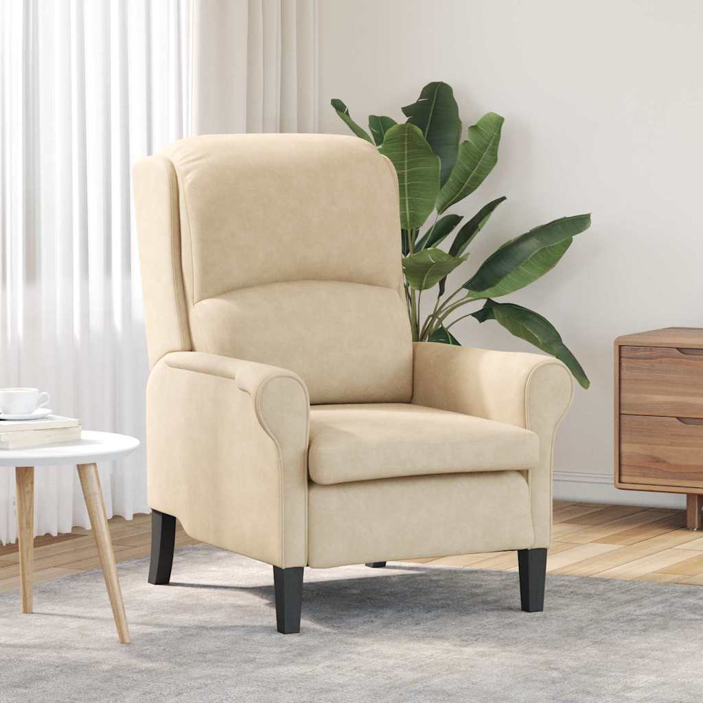 vidaXL fotel Kremowy 76 x 94 x 102 cm Mikrofibra