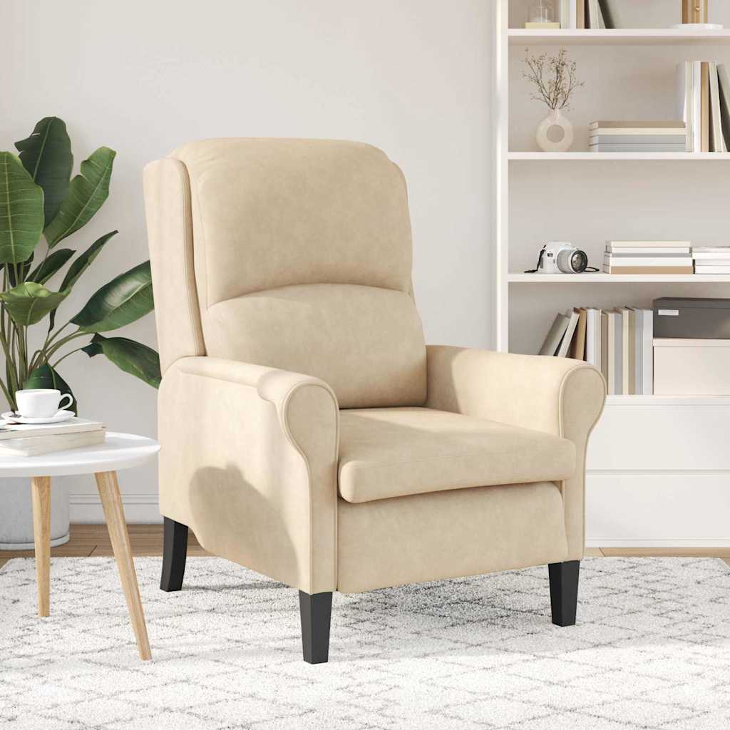 vidaXL fotel Kremowy 76 x 94 x 102 cm Mikrofibra