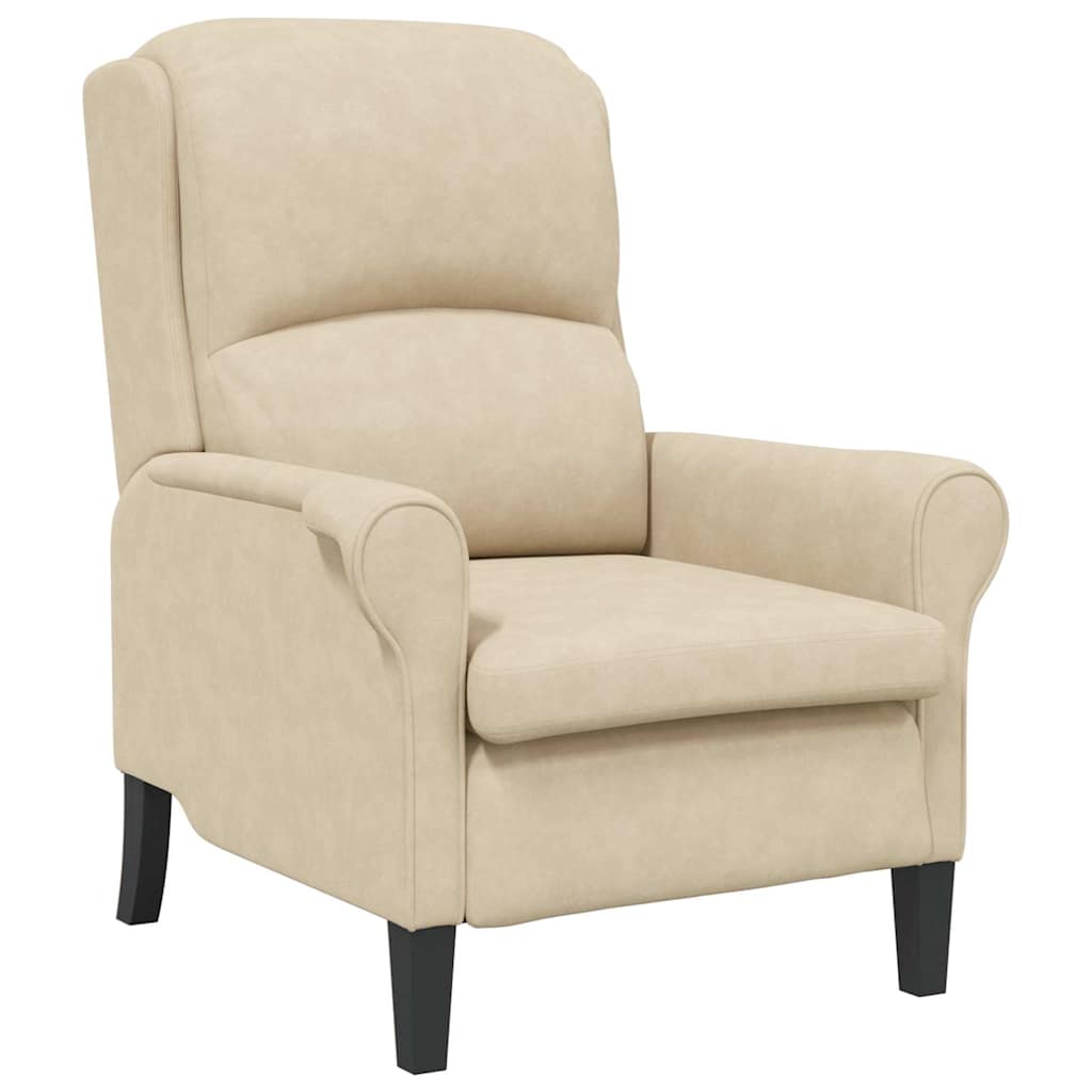 vidaXL fotel Kremowy 76 x 94 x 102 cm Mikrofibra