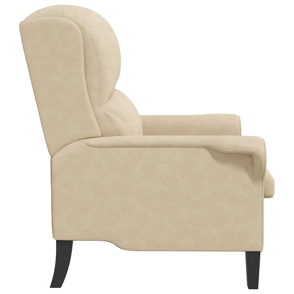 vidaXL fotel Kremowy 76 x 94 x 102 cm Mikrofibra