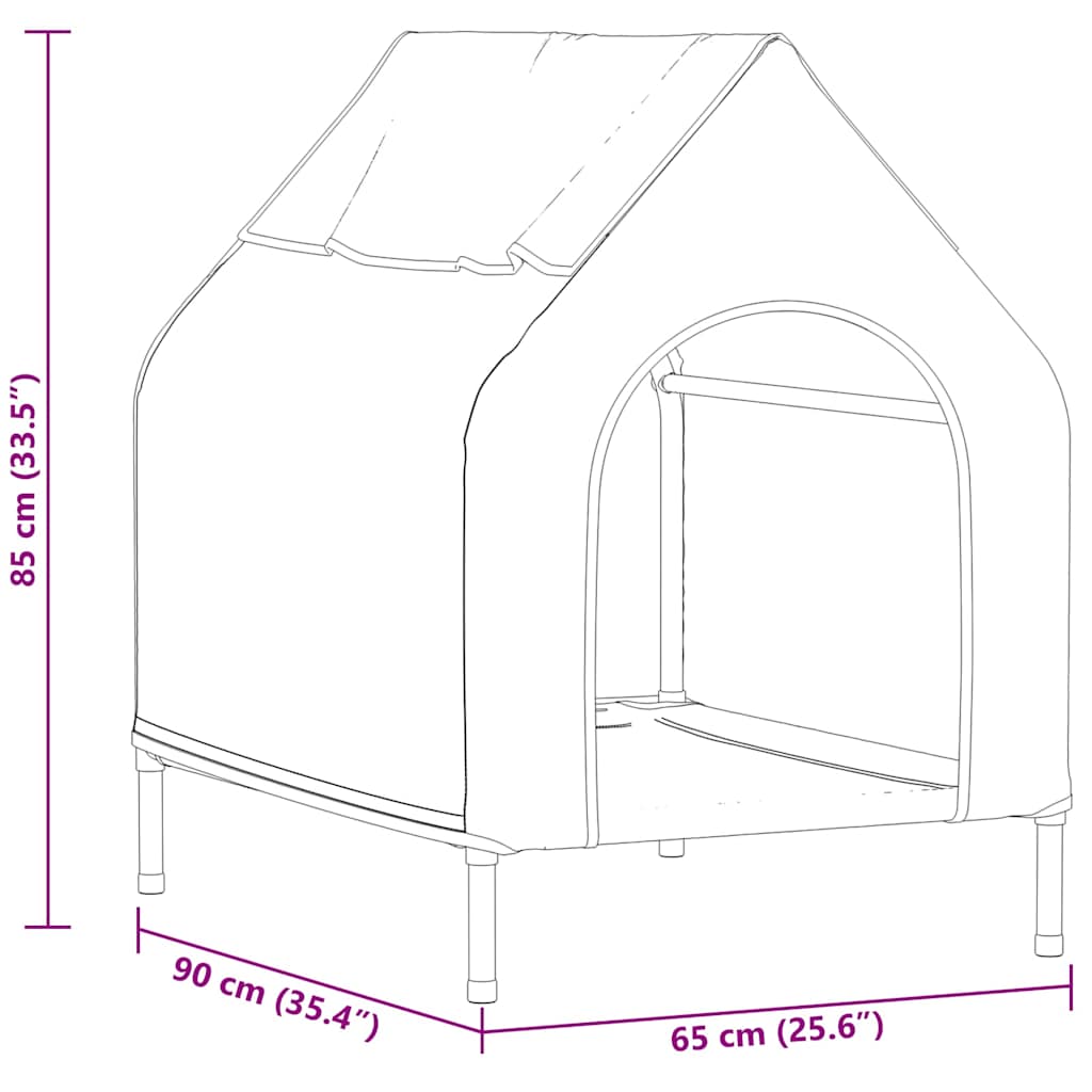 vidaXL Dom dla Zwierząt Czarny 90 x 65 x 83 cm Stal