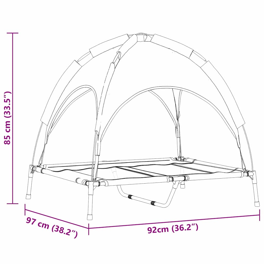 vidaXL Legowisko dla psa Czarny 92 x 77 x 82,5 cm Stal