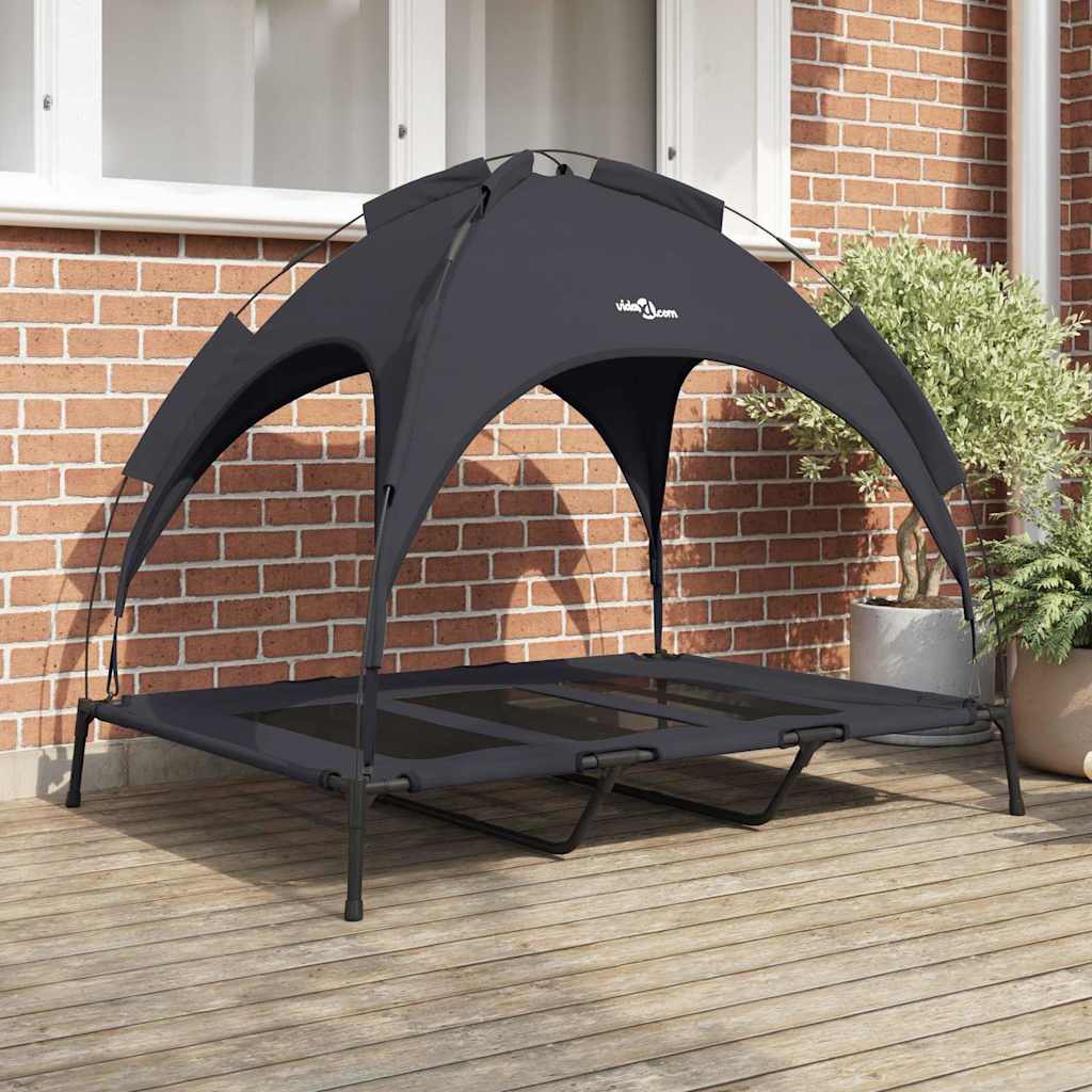 vidaXL Legowisko dla psa Czarny 122 x 93 x 106,5 cm Stal