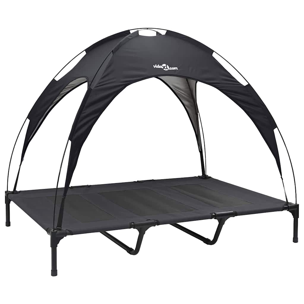 vidaXL Legowisko dla psa Czarny 122 x 93 x 106,5 cm Stal
