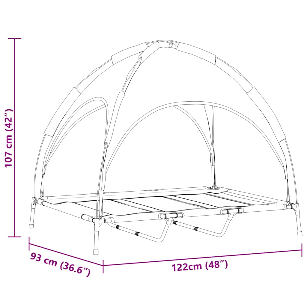 vidaXL Legowisko dla psa Brązowy 122 x 93 x 106,5 cm Stal