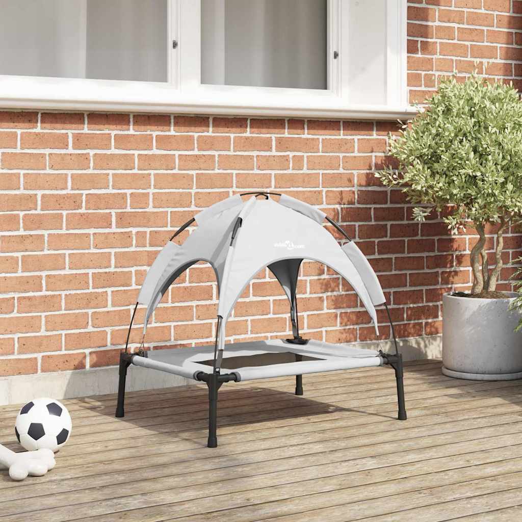 vidaXL Legowisko dla psa Srebrnoszary 62 x 48 x 61 cm Stal