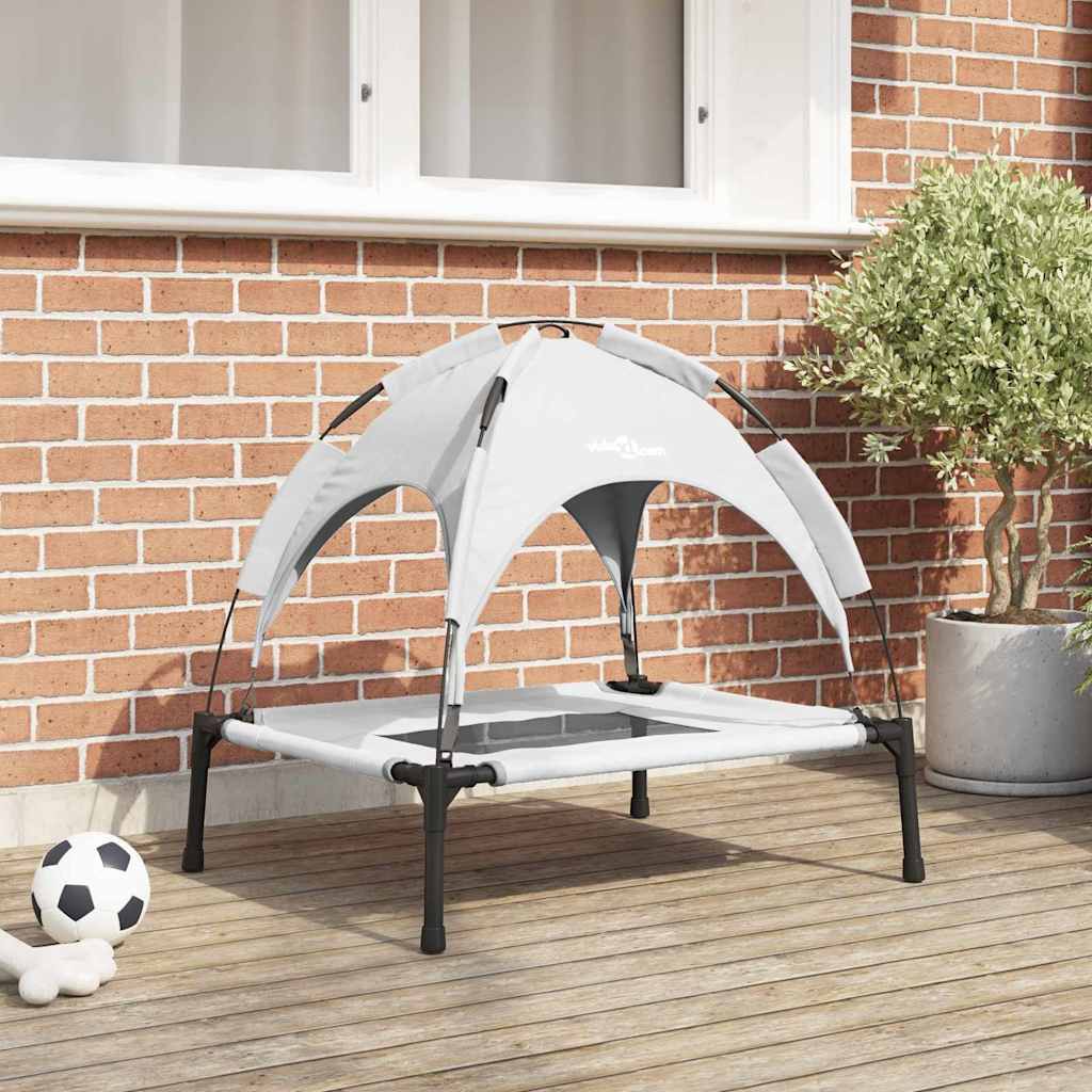 vidaXL Legowisko dla psa Srebrnoszary 76 x 62 x 70,5 cm Stal