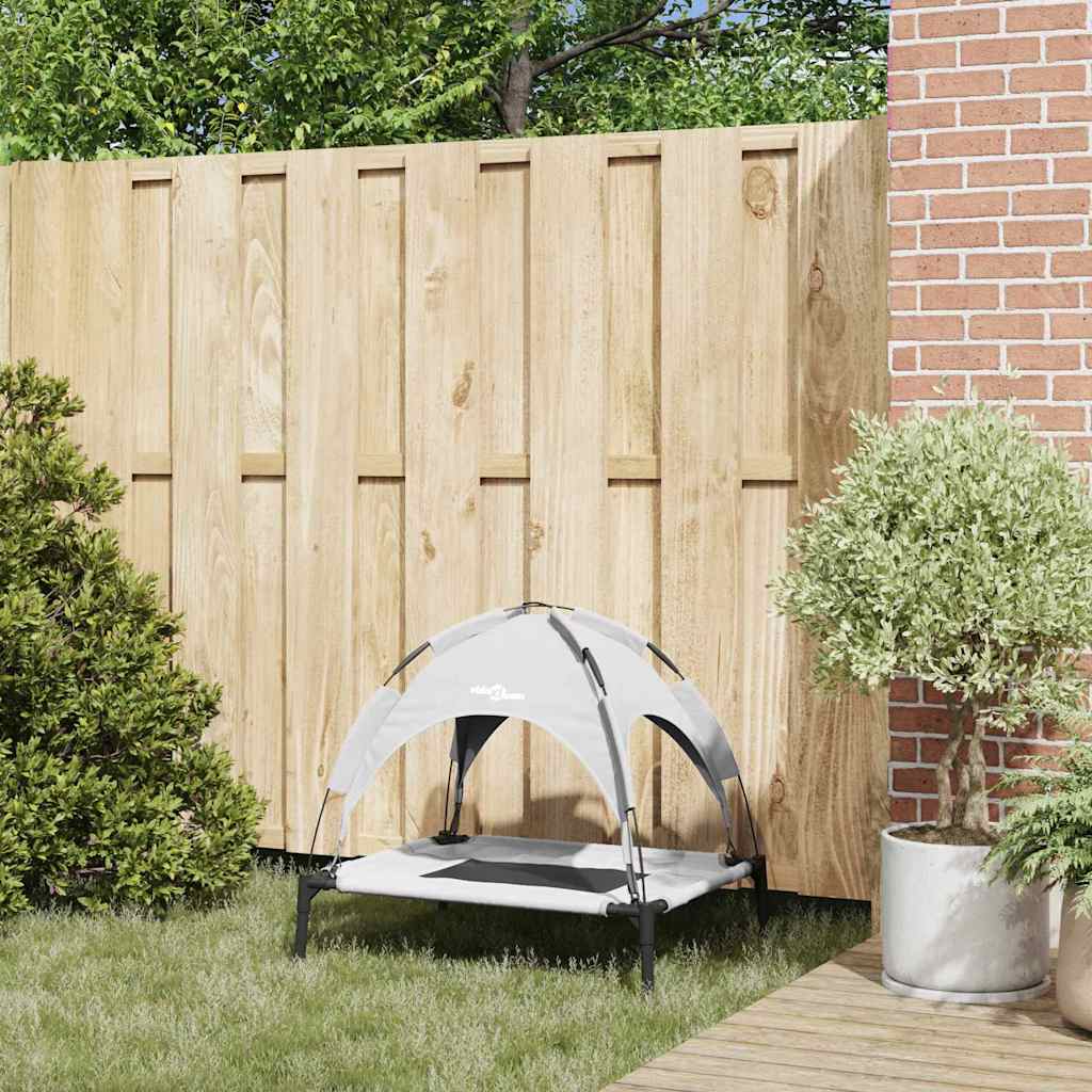 vidaXL Legowisko dla psa Srebrnoszary 76 x 62 x 70,5 cm Stal