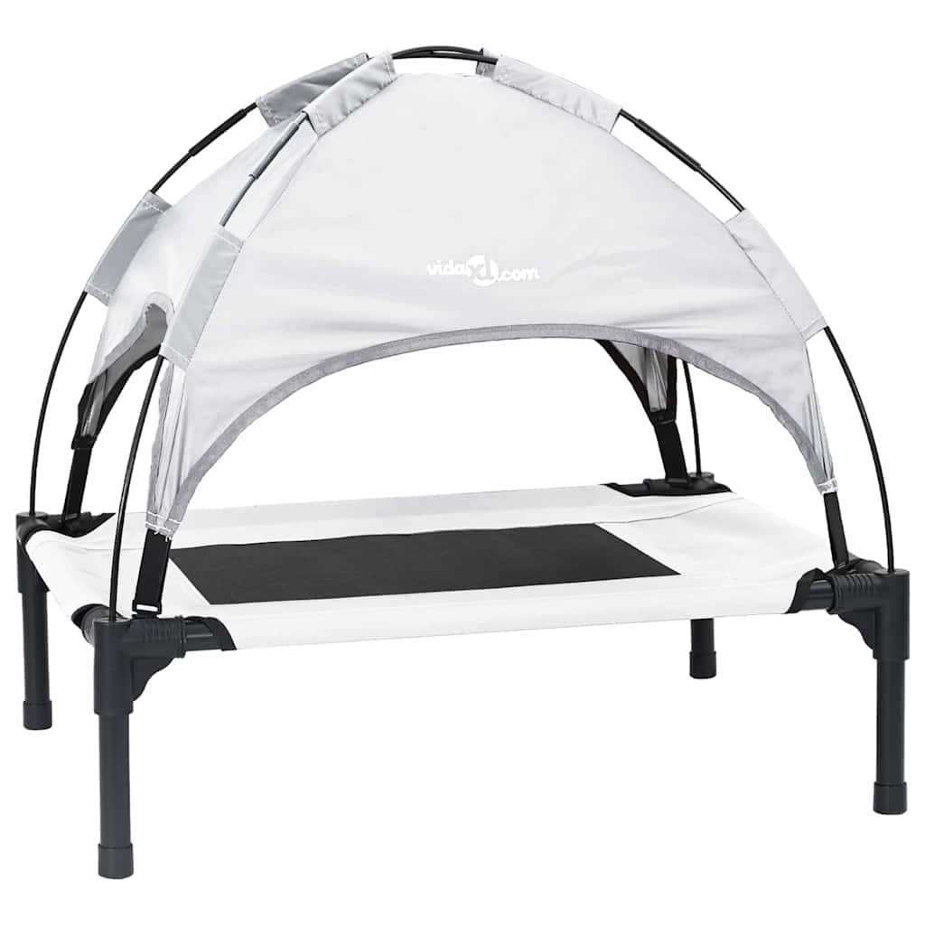 vidaXL Legowisko dla psa Srebrnoszary 76 x 62 x 70,5 cm Stal